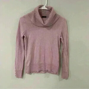 Talbots Mauve Pink Pure Merino Wool Sweater Cowl Neck Turtleneck Size X-Small